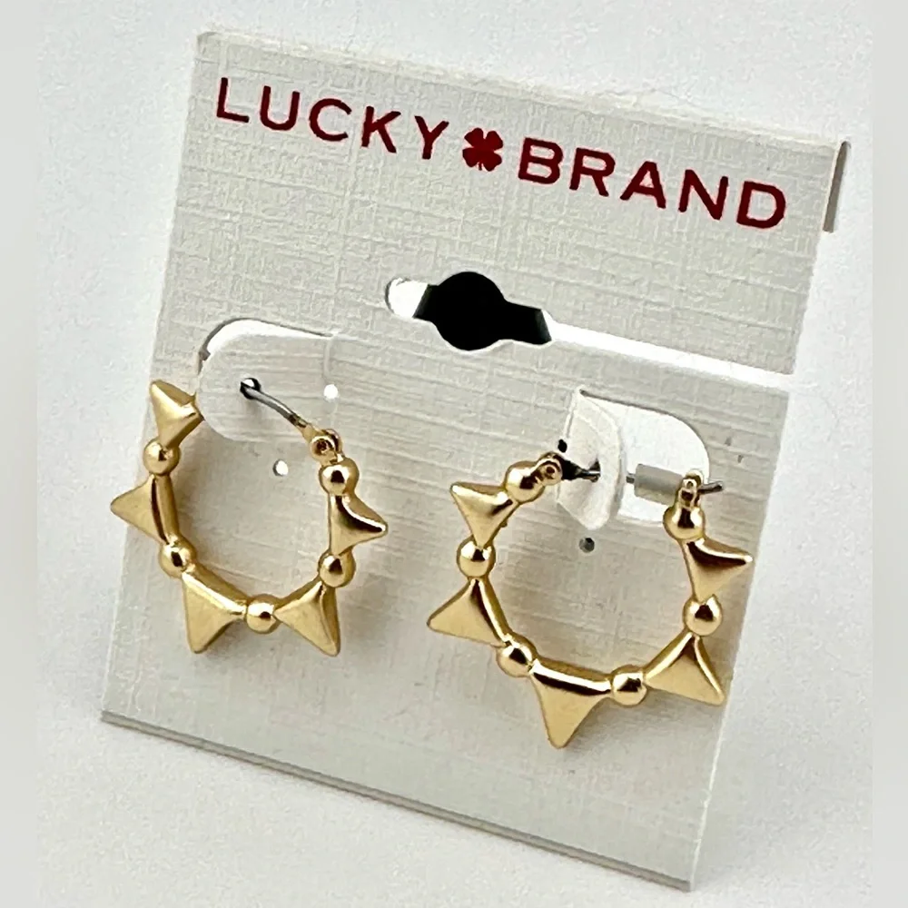 Lucky Brand NWT Spike Gold Hoop Earrings